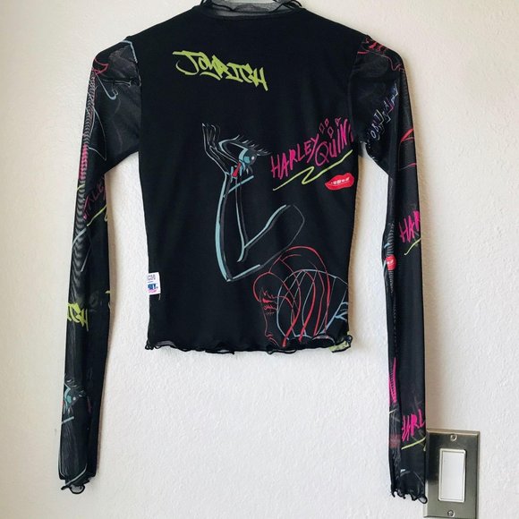 NWOT BIRDS OF PREY Harley Quinn Long Sleeve Top xs - Picture 4 of 11